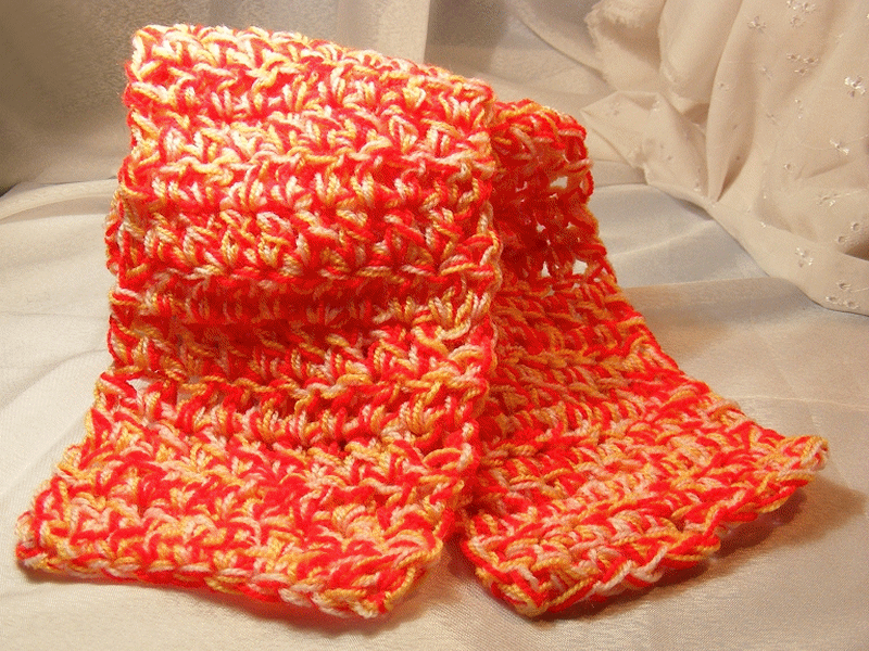 Red, yellow and white scarf